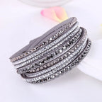Rhinestone wikkelarmband - meerlagig damesaccessoire - Bakkermode.nl