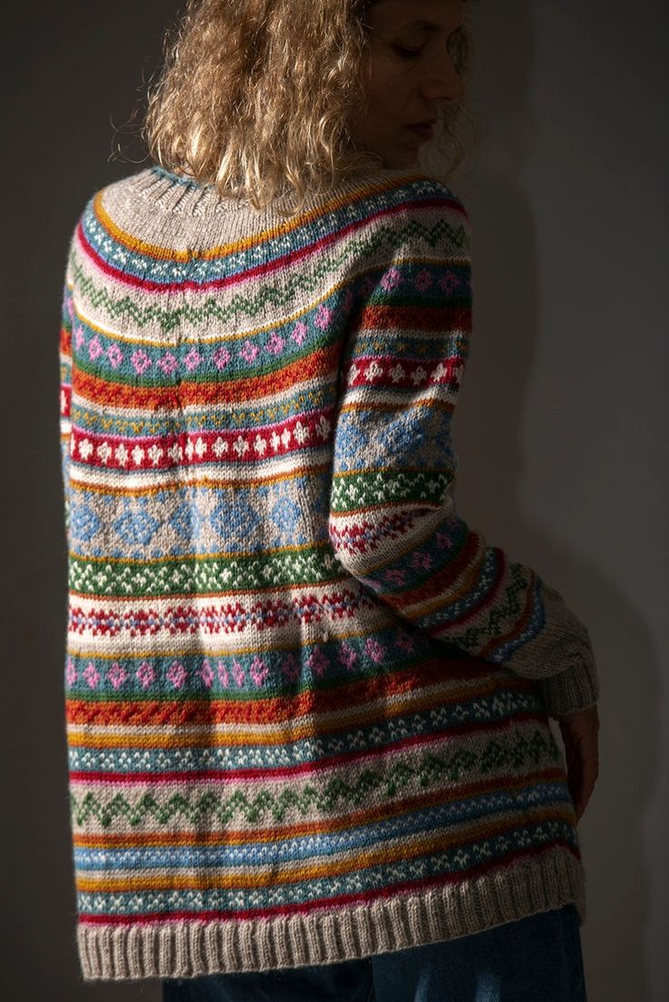 Veelkleurige Noorse trui - warme Scandinavische dames pullover - Bakkermode.nl