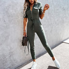 Jumpsuit - stijlvolle dames cargo jumpsuit met rits