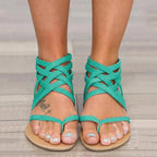 Elastische sandalen met kruisbanden - Bakkermode.nl