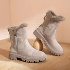 Ankle boots - dames winterlaarzen met nepbontvoering