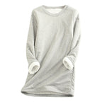 Dames fleece fleece pullover - zachte en gezellige langekousen top