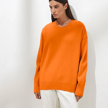 Oversized crème kasjmier trui - dames gebreid top