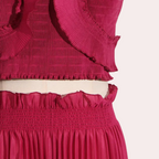 2-delige moderne set - elegante dames top en geplisseerde broek