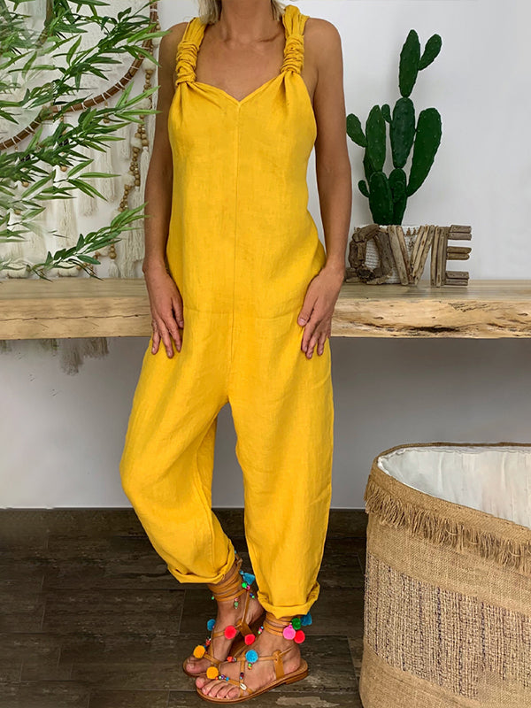 Dames stijlvolle jumpsuit met losse pasvorm - trendy zomeroverall voor casual looks