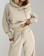 2-delige hoodie en broek set - moderne dames loungewear