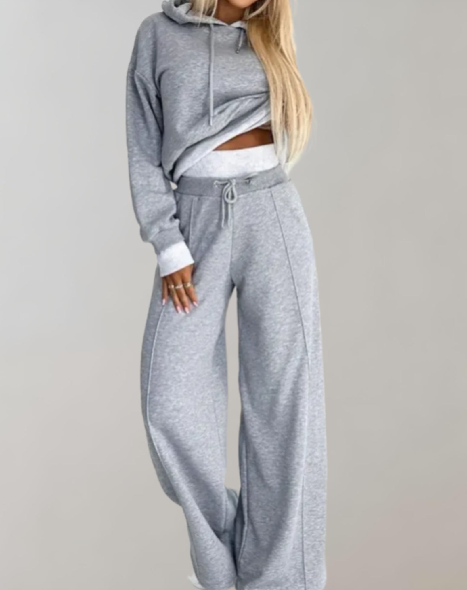 2-delige hoodie en broek set - trendy dames loungekleding