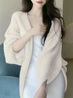 Gezellige gebreide cardigan met vleermuismouwen voor dames - Bakkermode.nl