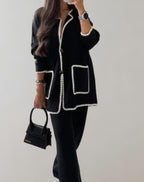 Dames longline cardigan met contrasterende bies - stijlvolle, lichte laagjes voor casual en kantoorlooks