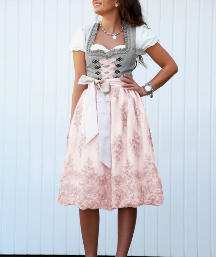 Traditionele tracht jurk - elegante dames dirndl met schort