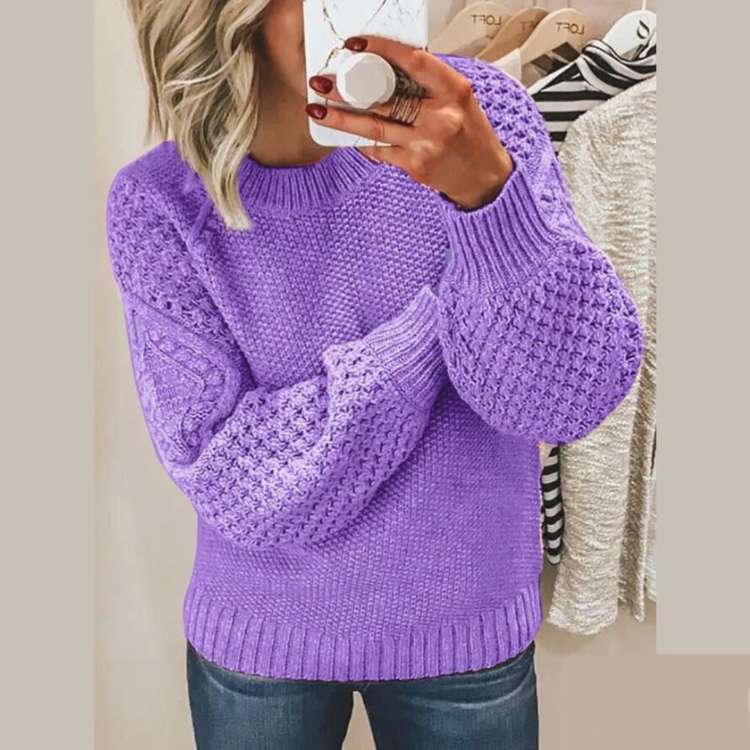 Gebreide trui - dames pullover met textuur - Bakkermode.nl