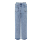 Lange broek - hooggewaist blauwe dames denim