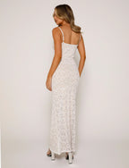 Lange kanten jurk - stijlvolle witte avondgown voor dames