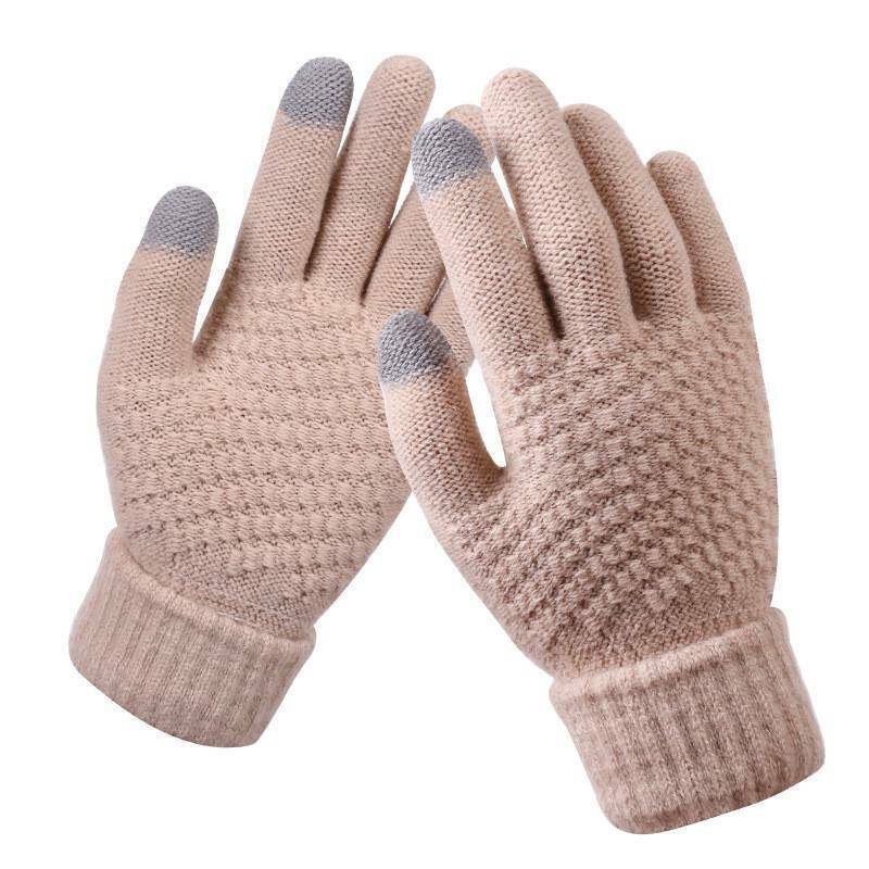 2-delig gebreide handschoenen - stijlvolle winterhandschoenen voor dames