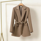 Dames blazer met ceintuur - elegante tailored jas voor vrouwen