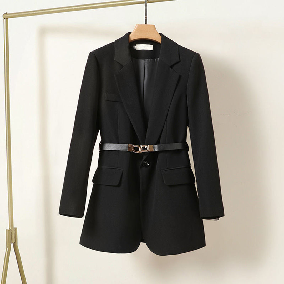 Dames blazer met ceintuur - elegante tailored jas voor vrouwen