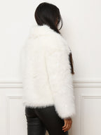 Bont jas voor dames - luxe grijze faux fur jas met brede kraag - Bakkermode.nl