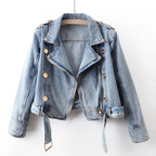Denimjack - trendy cropped dames bikerjack
