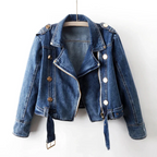 Denimjack - trendy cropped dames bikerjack