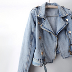 Denimjack - trendy cropped dames bikerjack