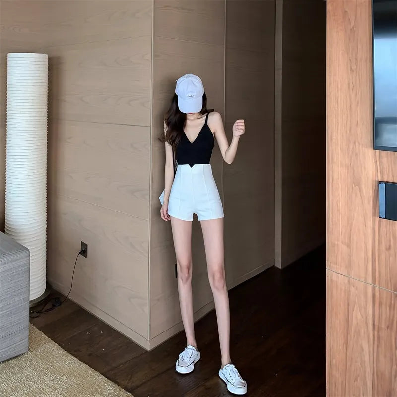 Hoge taille stretch shorts - Bakkermode.nl