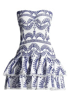 Zomerjurk voor dames met opvallend gelaagd ontwerp in blauw