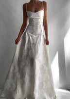 Dames maxi jurk casual beige bloemen met kant achterkant - elegante avondkleding voor speciale gelegenheden