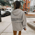 Dames oversized hoodie met inspirerende quote - casual dagelijkse outfit voor relaxte dagen