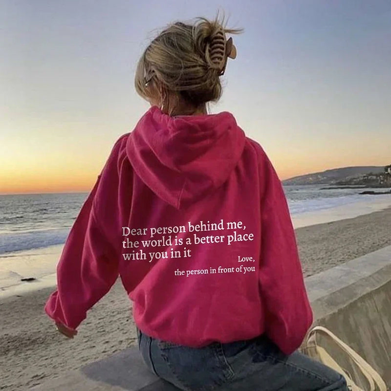 Dames oversized hoodie met inspirerende quote - casual dagelijkse outfit voor relaxte dagen
