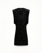 Dames sequined mini jurk - glamoureuze one-shoulder avondmode voor feesten