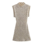 Dames sequined mini jurk - glamoureuze one-shoulder avondmode voor feesten