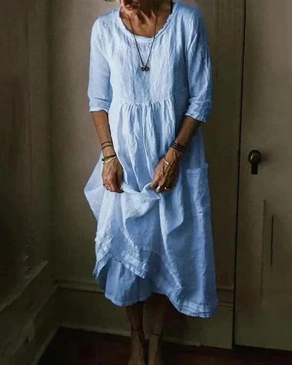 Linnen oversized jurk - relaxte pasvorm dames zomerjurk