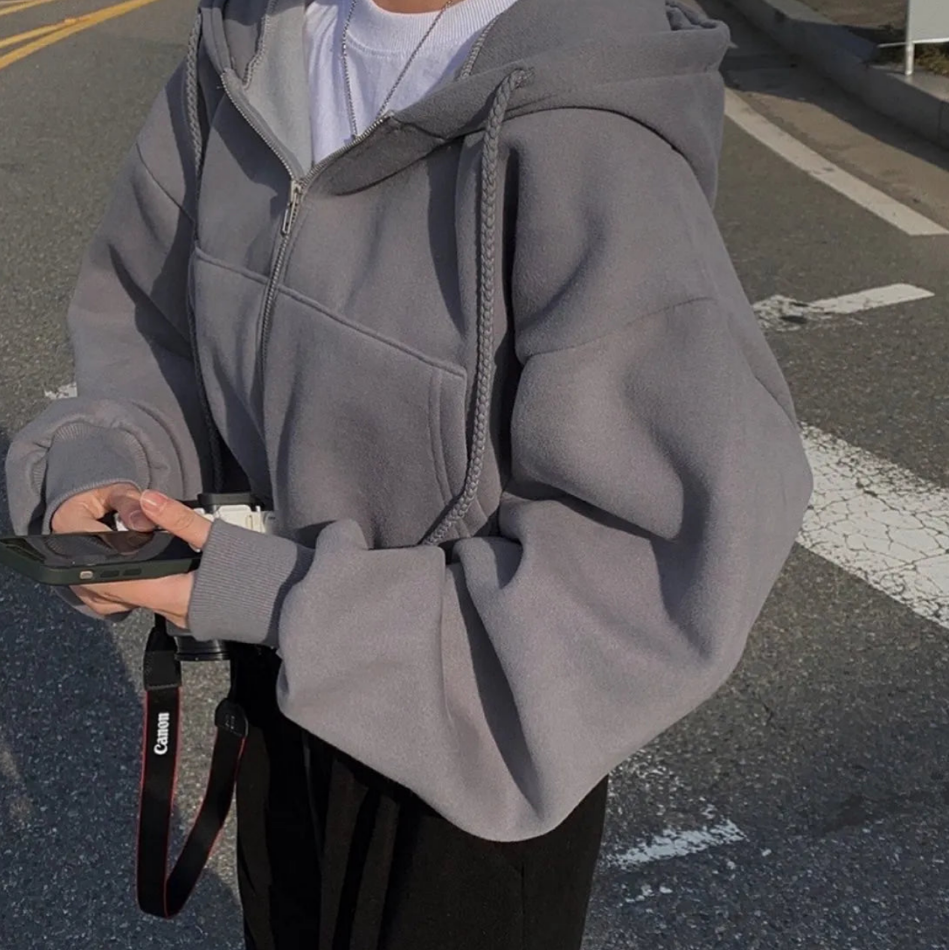 Oversized zip-up hoodie - comfy dames casualwear