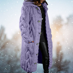 Lange gebreide cardigan - dames kabelgebreide jas - Bakkermode.nl