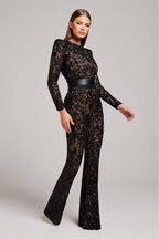 Zwarte kanten jumpsuit - elegante avondmode voor dames
