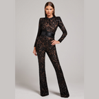 Zwarte kanten jumpsuit - elegante avondmode voor dames