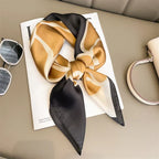 Zijden sjaal - elegante zwarte en crèmewitte accessoire voor dames - Bakkermode.nl