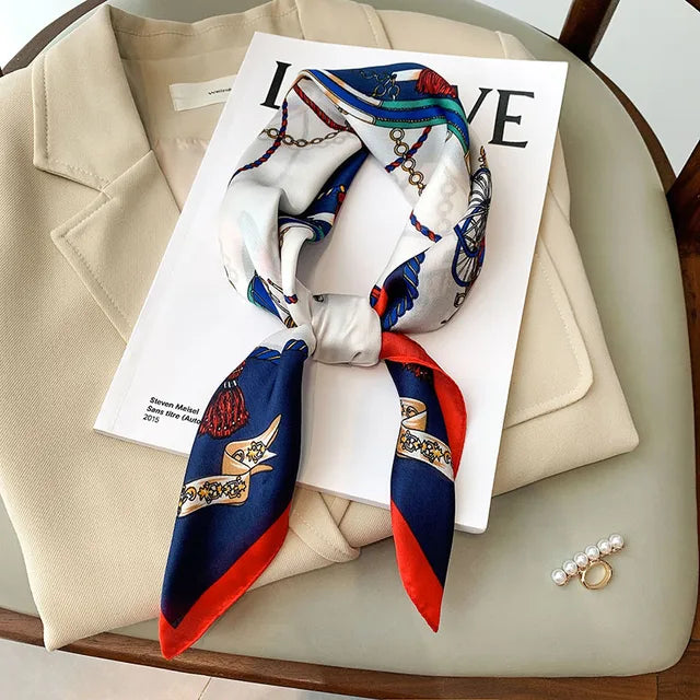 Zijden sjaal - elegante zwarte en crèmewitte accessoire voor dames - Bakkermode.nl