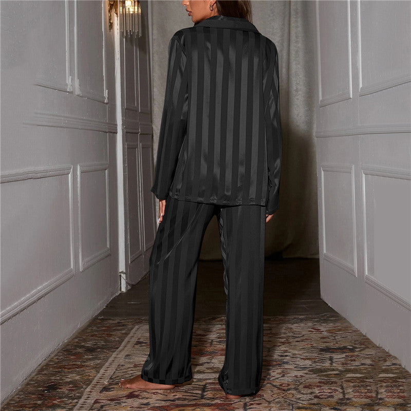 2-delige pyjama set - stijlvolle gestreepte dames slaapmode