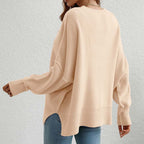 Dames oversized trui - zachte breiwear voor casual uitjes - relaxed fit jumper voor thuis en elke gelegenheid