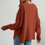 Dames oversized trui - zachte breiwear voor casual uitjes - relaxed fit jumper voor thuis en elke gelegenheid