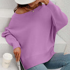 Dames oversized trui - zachte breiwear voor casual uitjes - relaxed fit jumper voor thuis en elke gelegenheid