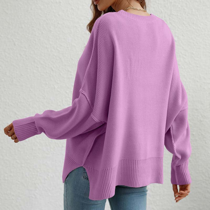 Dames oversized trui - zachte breiwear voor casual uitjes - relaxed fit jumper voor thuis en elke gelegenheid
