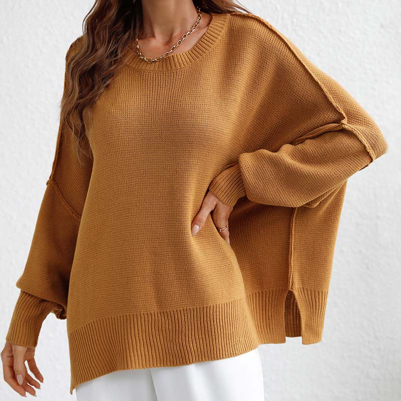 Dames oversized trui - zachte breiwear voor casual uitjes - relaxed fit jumper voor thuis en elke gelegenheid