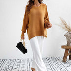 Dames oversized trui - zachte breiwear voor casual uitjes - relaxed fit jumper voor thuis en elke gelegenheid