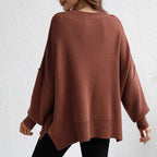 Dames oversized trui - zachte breiwear voor casual uitjes - relaxed fit jumper voor thuis en elke gelegenheid