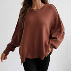 Dames oversized trui - zachte breiwear voor casual uitjes - relaxed fit jumper voor thuis en elke gelegenheid