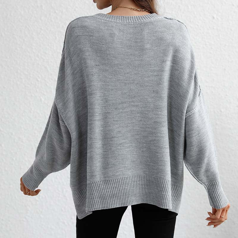 Dames oversized trui - zachte breiwear voor casual uitjes - relaxed fit jumper voor thuis en elke gelegenheid