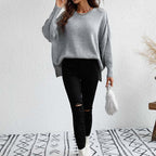 Dames oversized trui - zachte breiwear voor casual uitjes - relaxed fit jumper voor thuis en elke gelegenheid