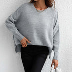 Dames oversized trui - zachte breiwear voor casual uitjes - relaxed fit jumper voor thuis en elke gelegenheid